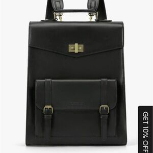 Elegant Black Leather Backpack